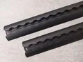 2X 2 m Airline Schiene halbrunde Form, schwarz eloxiert C35, Alu-Airlineschiene, Zurrschiene Made in Germany