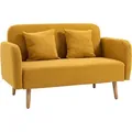 Homcom Sofa, Natur, Gelb, Kunststoff, 70x80x130 cm, Wohnzimmer, Sofas & Couches, Sofas