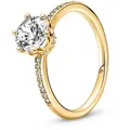 Pandora Solitärring für Funkelnde Krone Goldfarben goldfarben 60