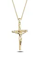 Elli Halskette Damen Kreuz Anhänger Glaube Religion Klassisch in 925 Sterling Silber Vergoldet