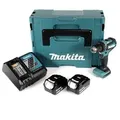 Makita DDF 485 RTJ Akku Bohrschrauber 18V 50Nm im Makpac + 2x 5,0 Ah Akku + Ladegerät