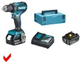 Makita DDF485RTJ Akku-Bohrschrauber 18 V / 5,0 Ah,  2 Akkus + Ladegerät MAKPAC