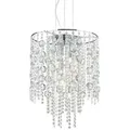 Ideal Lux Hängeleuchten Evasione SP8 Kristallglas Kronleuchter 8-flammig, Chrom, Ø: 42 cm, LED wechselbar Ø 42 cm