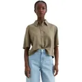 Kurzarmbluse MARC O'POLO DENIM "aus TENCELTM Lyocell", Damen, Gr. XL, grün (dusky grün), Obermaterial: 100% Lyocell, unifarben, relaxed fit bauchfrei, Kurzarm normaler Saum, Blusen