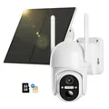 4G LTE Überwachungskamera Aussen Akku mit SIM Karte & 32GB Speicherkarte 2K K...