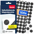 GAUDER Magnetpunkte selbstklebend stark - Runde Selbstklebende Magnete - Magnetplättchen selbstklebend rund für leichte Gegenstände - Magnete zum Kleben - Magnet Klebepads (100 Stück - 20 x 2 mm)