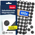 Gauder Magnetplättchen Punkte, Ø 20 x 2 mm, selbstklebend, schwarz, 100 Stück