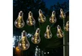 MARELIDA LED-Lichterkette Solar Lichterkette 10 Glühbirne rauchig grau 4,5m 2Modi Retro Garten, 50-flammig