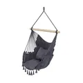 QLS Hängesessel Boho-Stil 130x100 cm mit 2 Kissen Hängestuhl bis 200 kg graphit 11281