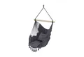 QLS Hängesessel 130x100 cm mit 2 Kissen bis 200 kg Graphit, Hängestuhl Boho-Stil 130 x 100 cm