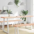 Tischplatte Massivholz Eiche Unbehandelt Baumkante Wohnzimmertisch Kaffeetisch