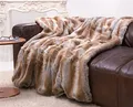 Wohnen & Accessoires Große Felldecke, Tagesdecke, Webpelzdecke Fuchs rehbraun-grau 220x240cm