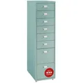 [en.casa] Rollcontainer Kökar Schubladenschrank Metall Aktenschrank mit 8 Schubladen Bürowagen mit Rollen für Arbeitszimmer 109 x 28 x 41 cm Mintgrün