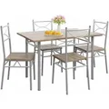 Esstisch Mit 4 Stühlen Holz 5-tlg Set Metall 110x70cm Industrial Esszimmer Küche Stühle Tisch Möbel Essgruppe Sitzgruppe Paul Eiche - Casaria