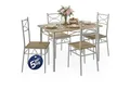 Casaria Essgruppe Paul, (5-tlg), Esstisch mit 4 Stühlen für Esszimmer Küche 5tlg. Sitzgruppe Robust