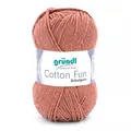 Gründl Wolle Cotton Fun - Wolle zum Häkeln - Strickgarn - Häkelgarn - Pflegeleicht und hautfreundlich - 100% Baumwolle - 1 Knäuel 50 g / 115 m - Nadelstärke 3-4 - Nougat