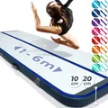 VENDOMNIA Airtrack Matte, 10/20cm hohe aufblasbare Gymnastikmatte in Länge 1/2/3/4/5/6/7/8 m, mit elektrischer Pumpe & Tasche, Tumbling Matte, Turnmatte, Trainingsmatte, Fitnessmatte, Sportmatte,Yoga