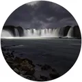K&L Wall Art Vliestapete "Runde Vliestapete", Cuadrado Gods of Water Wasserfall, mehrfarbig, matt - bunt