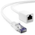 deleyCON 1m CAT7 Patchkabel Verlängerung für Ethernet LAN Netzwerkkabel - CAT 7 Rohkabel mit RJ45 Stecker auf RJ45 Buchse S/FTP Kupfer PiMF 600 MHz - Weiß