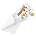 8 Fuchs und Biber Kindergeburtstag Einladungskarten mit Umschlägen Einladungen