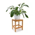 Relaxdays Bambushocker H x B x T: 40 x 28 x 32 cm Badhocker aus hochwertigem Holz als universelles und dekoratives Accessoire als praktischer Beistelltisch und Blumenhocker für Ihre Wohnung, natur