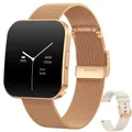 Levowatch TINY Smartwatch Damen, 8mm slim & curved, Metallgehäuse, Telefon Funktion, AMOLED Always-On, Sprachsteuerung, 3 Armbänder, wasserdicht, Puls