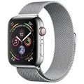 Apple Watch Series 4 44 mm Edelstahlgehäuse silber am Milanaise Armband silber [Wi-Fi + Cellular]