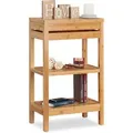 Relaxdays Standregal Bambus Natur mit Ablagen und Klappe 76,5 cm x 46 cm x 29,5 cm 7 kg