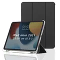 Hama Hülle für Apple iPad mini 2021 (aufklappbares Case für Apple Tablet mini 6. Generation, Schutzhülle mit Standfunktion und Stiftfach, transparente Rückseite, magnetisches Cover) schwarz
