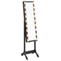 Standspiegel Ankleidespiegel Schmuckspiegel Spiegel Mit LED Schwarz 34x37x146 Cm