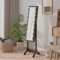 Vidaxx freistehender Spiegel mit LEDs 34x37x146 cm schwarz