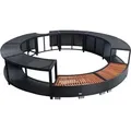 Whirlpool Umrandung Poolumrandung Poolverkleidung Rattan Pool Rahmen Schwarz - Schwarz