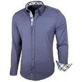 Baxboy Langarmhemd Baxboy Herren Hemd Kentkragen Hemden Slim Fit Anzug Kontrasten B 507 3XL