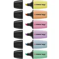 Stabilo Textmarker Boss MINI Pastel, 6 Stück, Strichbreite 2 - 5mm, im Etui, pastell, sortiert