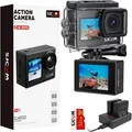 Action Cam 4K 16MP Sport Kamera WiFi 30M Wasserdichte EIS Dual-Screen-Camcorder