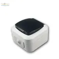 Feuchtraum Steckdose IP44, 250V~/ 16A, Aufputz Dose, AP grau, Steckerdose Keller