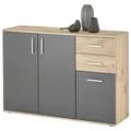 Mid.you Sideboard, Grau, Eiche, Kunststoff, 1 Fächer, 2 Schublade(n) Schubladen, 120x84x35 cm, Typenauswahl, Wohnzimmer, Kommoden & Sideboards, Sideboards