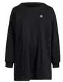 adidas Damen Originals Sweater Trefoil Dress Sweatshirt (DE/NL/SE/PL, Numerisch, 54, 56, Große Größen, Regular, schwarz)