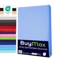Buymax Spannbettlaken 180x200cm Doppelpack 100% Baumwolle Spannbetttuch Bettlaken Jersey, Matratzenhöhe bis 25 cm, Farbe Hellblau