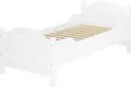 Seniorenbett extra hoch weiß 90x200 Holzbett Einzelbett Zubehör wählbar V-60.40-09WRollrost inkl.