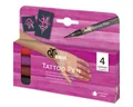 C. KREUL Marker KREUL TattooPen Set Tribals 4 Marker mit 2 Schablonen 6 Teile Kartonet