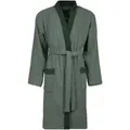 bugatti Herrenbademantel Francesco, ideal für Sauna & Spa, Hotelbademantel, Morgenmantel, Langform, Webvelours, Kimono-Kragen, Gürtel, Kimonomantel grau L