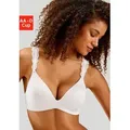 LASCANA Push-up-BH ohne Bügel mit wunderschönen Spitzenträgern, Dessous beige 80