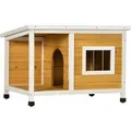 PawHut Hundehütte mit Terrasse