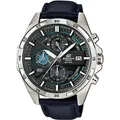 CASIO EDIFICE Chronograph EFR-556L-1AVUEF, Quarzuhr, Armbanduhr, Herrenuhr, Stoppfunktion, Datum, Lederarmband schwarz