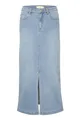 Cream Rock CREbba Damen Rock Denim Maxirock High Waist Lang Jeansrock mit Schlitz Beaverly Light Blue Denim 34
