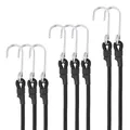 LTStore Spanngummi mit Haken,8er Expander mit Haken Gummispanner Gummibänder mit Haken 60cm Gepäckspanner für Sackkarre Gepäckträger Fahrrad Motorrad Camping Schwarz.