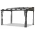 Leco Terrassenüberdachung mit Polycarbonat-Dachplatten "Melanie",grau,400 x 300 x 214 cm (L x B x H)