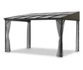Leco Terrassenüberdachung - 400x300x214cm - anthrazit - Aluminium / Polyester / Polycarbonat