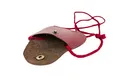 LEAS Kinder Brustbeutel aus Echt-Leder mit Druckknopf und verstellbarem Umhängeband perfekt für Schule und Kindergarten 9x7,5x1cm (BxHxT) (rot)